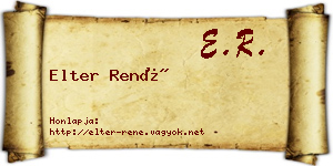 Elter René névjegykártya